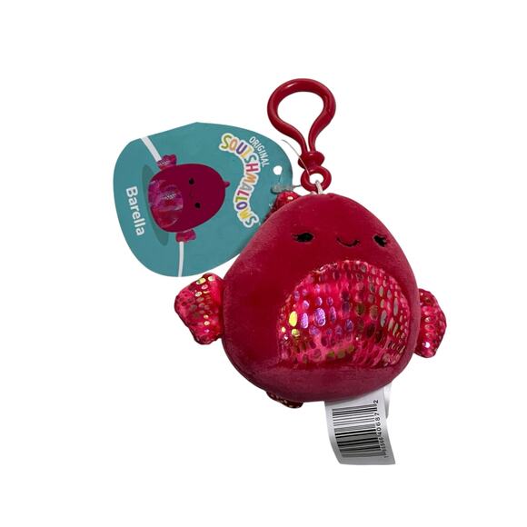 Squishmallows Clip On Barella The Betta Fish  Red Size 3.5" - Picture 2 of 4